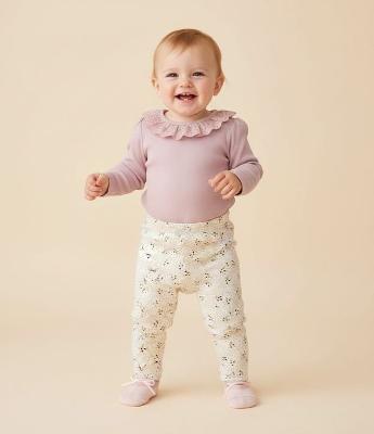 Calça Infantil em Moletom com Felpa Poá Blueberries – Tam 0 a 18 Meses