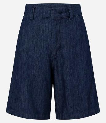 Bermuda Jeans Alfaiatada com Gancho e Cintura Alta