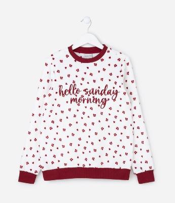 Pijama Infantil Longo com Bordado Lettering – Tam 8 a 16 Anos