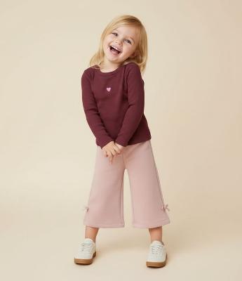 Calça Wide Leg Infantil com Lacinhos Laterais – Tam 1 a 6 Anos