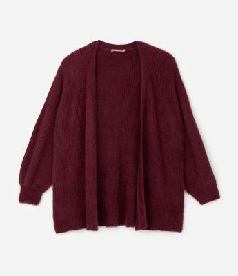 Cardigan Alongado em Tricô Retilíneo Curve & Plus Size