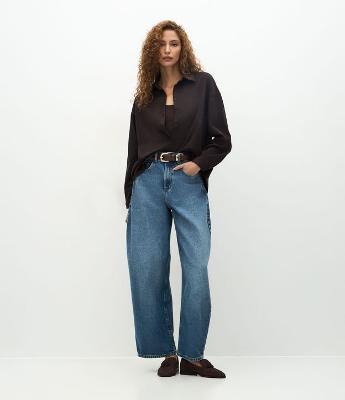 Camisa Oversized em Suede com Mangas Longas