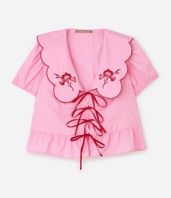 Blusa com Gola Ondulada e Amarração Ajustável Curve & Plus Size