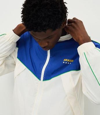 Jaqueta Masculina Esportiva Brasil com Bloco de Cores