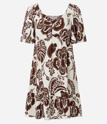 Vestido Curto em Viscose com Estampa Floral