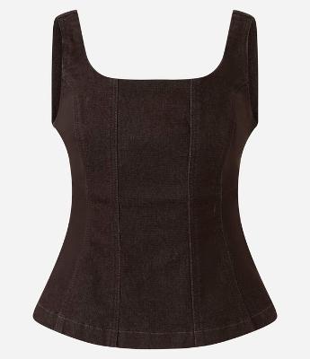 Blusa com Alças e Recortes Estruturados Acinturada