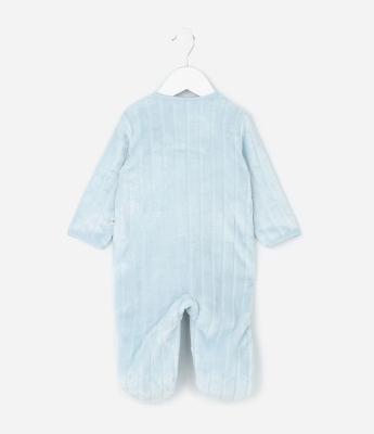 Macacão Infantil com Textura Canelada e Zíper – Tam 0 a 24 Meses