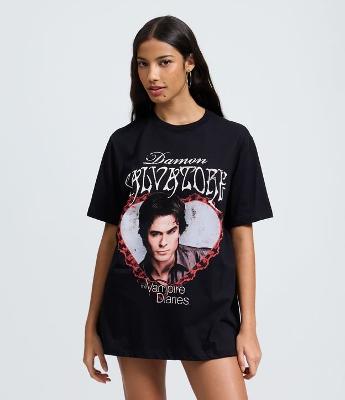 Camiseta em Algodão com Estampa Damon Salvatore