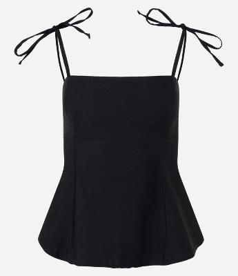 Blusa Peplum em Bengaline com Amarração nos Ombros