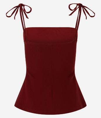 Blusa Peplum em Bengaline com Amarração nos Ombros
