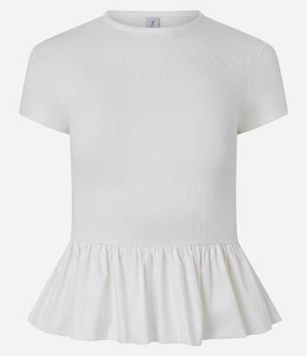 Blusa em Ribana com Barra Balonê em Tricoline