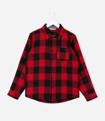 Camisa Infantil em Flanela com Estampa Xadrez – Tam 7 a 14 Anos