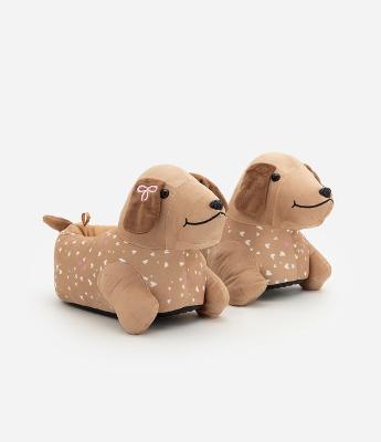 Pantufa Infantil Cachorro com Corações - Tam 29 ao 36