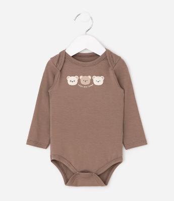 Body Infantil Manga Longa com Estampa Ursinhos – Tam 0 a 18 Meses