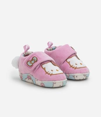 Pantufa Infantil Hello Kitty com Pompom - Tam 19 ao 28