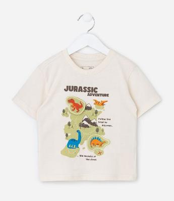 Camiseta Manga Curta Dinossauro Interativa - Tam 1 a 6 Anos