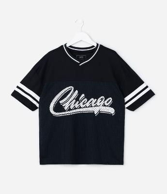 Camiseta Esportiva Chicago Football - Tam 5 a 14 Anos