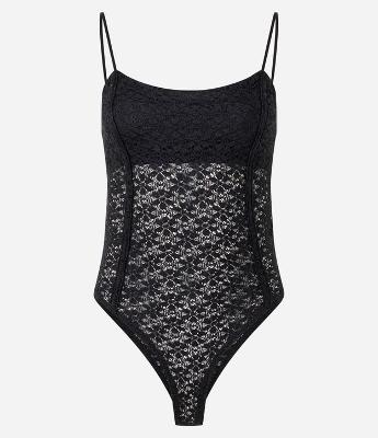 Body Alcinha em Renda Texturizada com Estrutura Corsetada