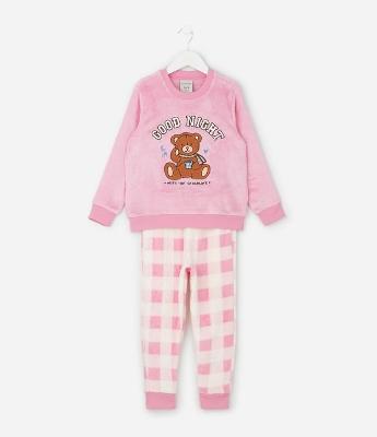 Pijama Infantil com Estampa de Urso – Tam 5 a 16 Anos