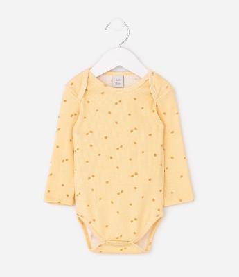 Body Infantil em Ribana com Estampa Abelhinhas – Tam 0 a 18 Meses