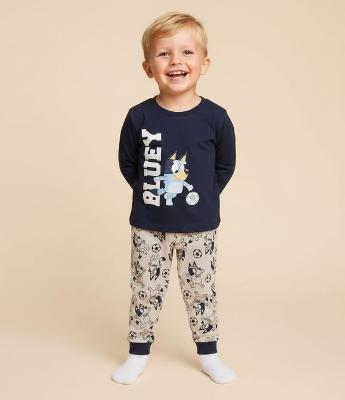 Pijama Infantil em Ribana com Estampa Bluey Futebol – Tam 2 a 8 Anos