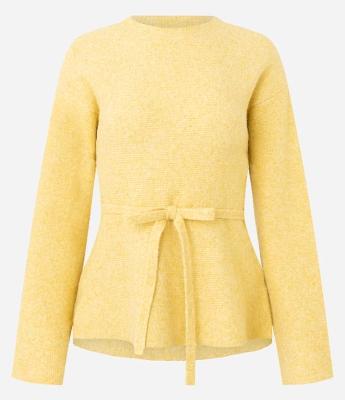 Suéter Regular em Tricô com Barra Peplum