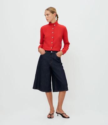 Bermuda Jorts em Jeans Raw com Cós com Passantes