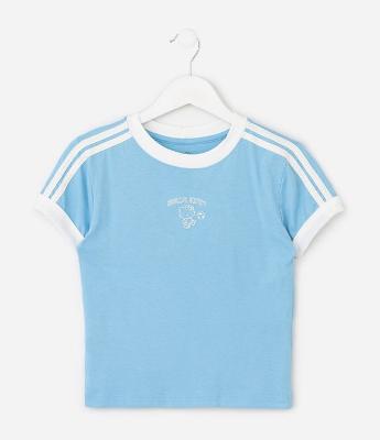Baby Look Infantil com Bordado Hello Kitty – Tam 5 a 16 Anos