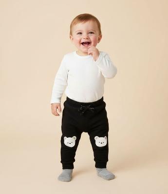 Calça Infantil Moletom com Felpa e Estampa de Urso – Tam 0 a 18 Meses