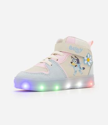 Tênis Infantil Abotinado com Estampa Bluey e Flor – Tam 20 a 27