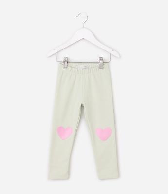 Calça Infantil Legging com Coração nos Joelhos – Tam 1 a 6 Anos