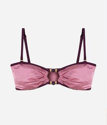Biquini Top Bandeau com Viés Contrastante e Aviamento