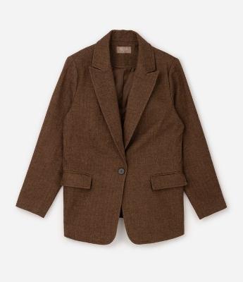 Blazer Polyvelour Espinha de Peixe Curve & Plus Size