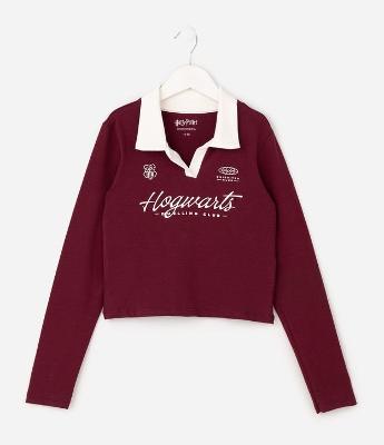 Blusa Infantil Polo com Estampa Hogwarts – Tam 5 a 16 Anos
