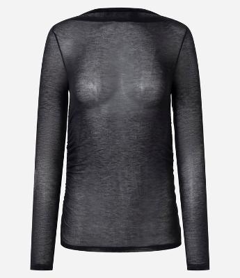 Blusa Manga Longa com Transparência Sutil