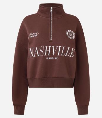 Moletom com Half Zíper e Lettering Nashville