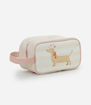 Necessaire com Compartimentos Limpo e Sujo com Estampa de Cachorro