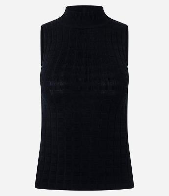 Blusa em Tricô Texturizado com Gola Alta