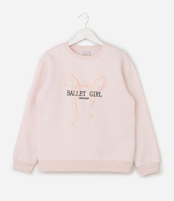 Casaco Infantil com Bordado Ballet com Laço – Tam 5 a 16 Anos