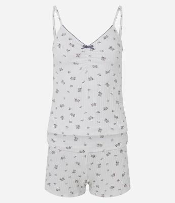 Pijama Curto com Estampa Floral