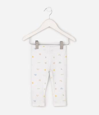 Calça Infantil Legging com Estampa Fullprint Mini Icones – Tam 0 a 18 Meses