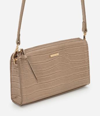 Bolsa Transversal Croco em PU