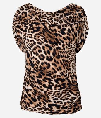 Blusa Ombro a Ombro com Estampa Animal Print