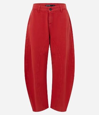 Calça Baggy em Sarja com Cintura Baixa