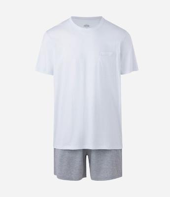 Pijama Curto Algodão com Textura Waffle