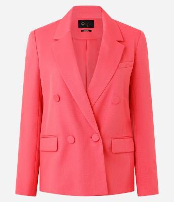 Blazer Transpassado com Botões Forrados