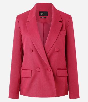 Blazer Transpassado com Botões Forrados