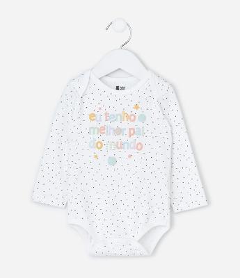 Body Infantil com Lettering Melhor Pai do Mundo – Tam RN a 18 Meses