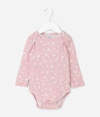 Body Infantil em Ribana com Estampa Floral Liberty – Tam 0 a 18 Meses