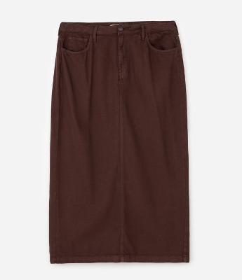 Saia Midi Cotelê com Fenda Curve & Plus Size